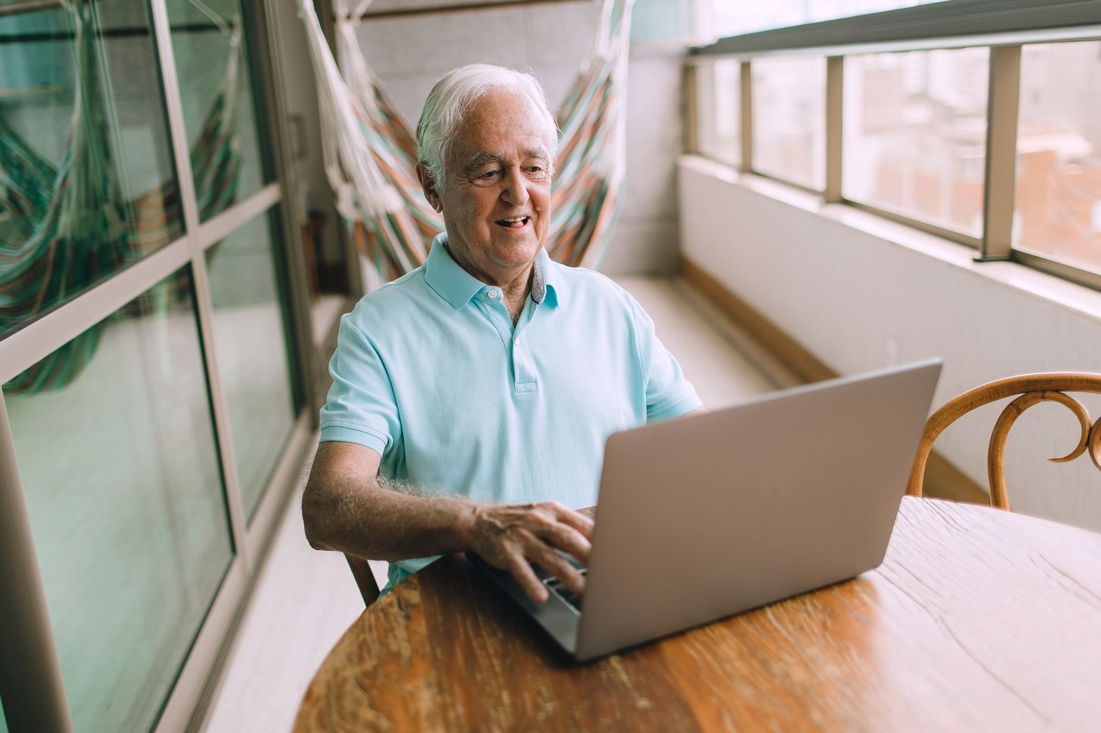 Veteran attending a virtual VA Board appeal hearing from home